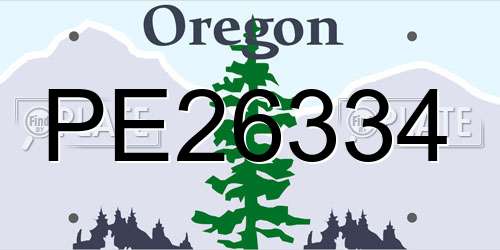 PE26334 Oregon License Plate