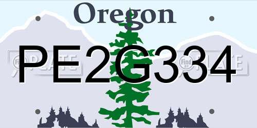 PE2G334 Oregon License Plate