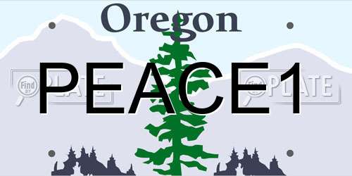 PEACE1 Oregon License Plate