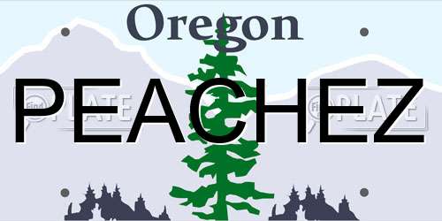 PEACHEZ Oregon License Plate