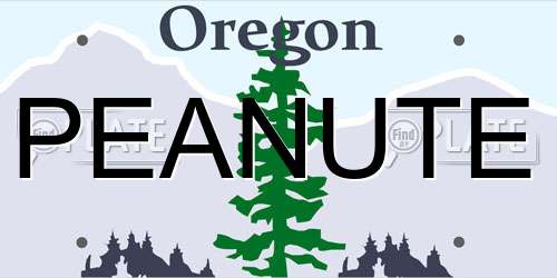 PEANUTE Oregon License Plate