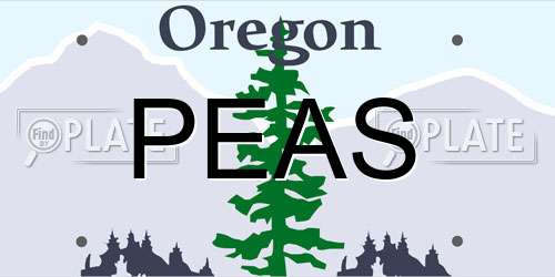 PEAS Oregon License Plate
