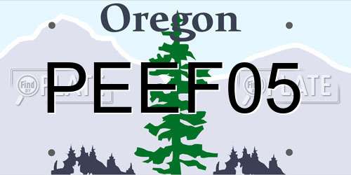 PEEF05 Oregon License Plate