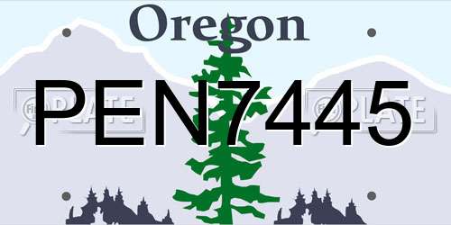 PEN7445 Oregon License Plate