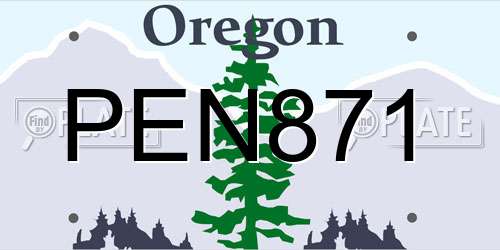 PEN871 Oregon License Plate