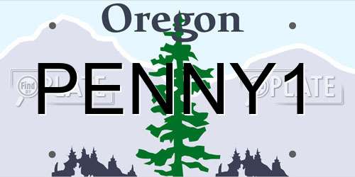 PENNY1 Oregon License Plate