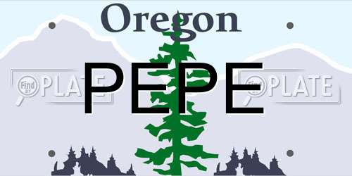PEPE Oregon License Plate