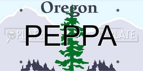 PEPPA Oregon License Plate