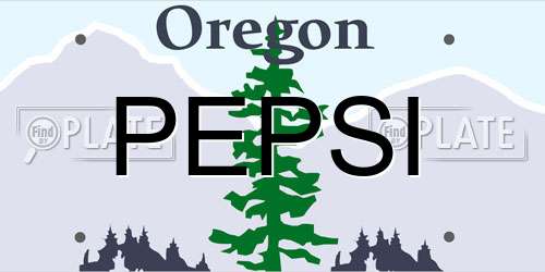 PEPSI Oregon License Plate