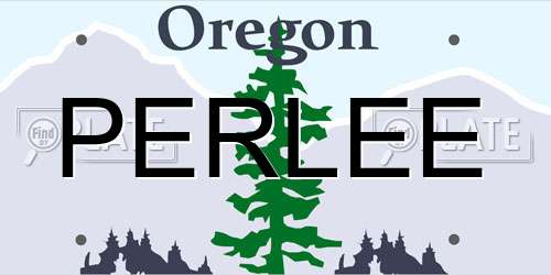 PERLEE Oregon License Plate