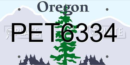 PET6334 Oregon License Plate