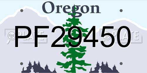 PF29450 Oregon License Plate