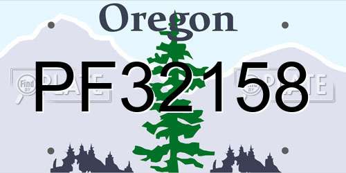 PF32158 Oregon License Plate