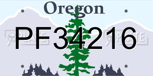 PF34216 Oregon License Plate