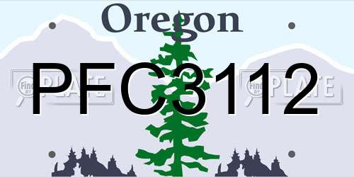 PFC3112 Oregon License Plate