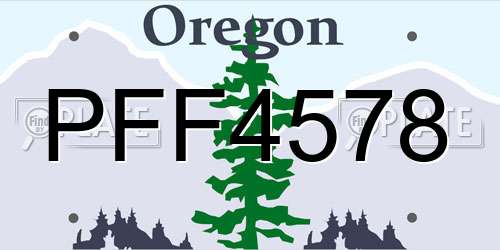 PFF4578 Oregon License Plate