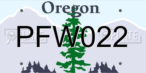 PFW022 Oregon License Plate