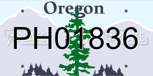 PH01836 Oregon License Plate