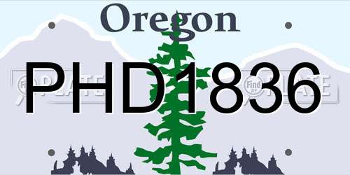 PHD1836 Oregon License Plate
