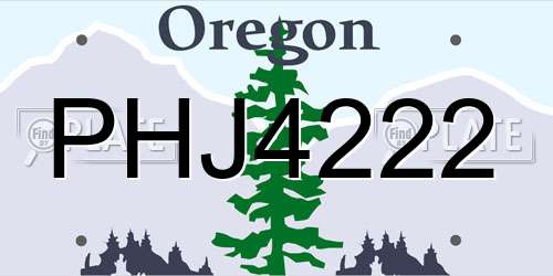 PHJ4222 Oregon License Plate