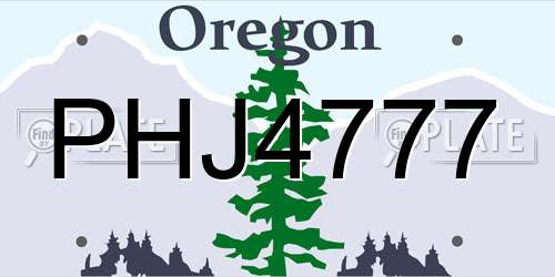 PHJ4777 Oregon License Plate