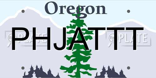 PHJATTT Oregon License Plate