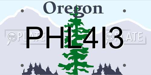 PHL4I3 Oregon License Plate