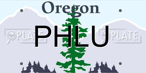 PHLU Oregon License Plate