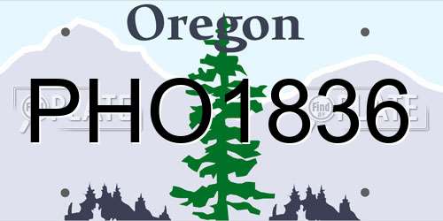 PHO1836 Oregon License Plate
