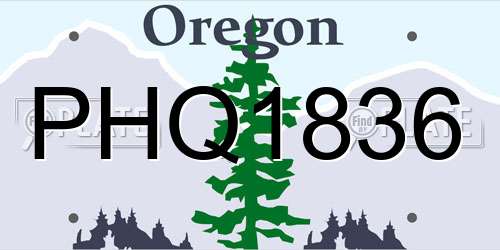 PHQ1836 Oregon License Plate