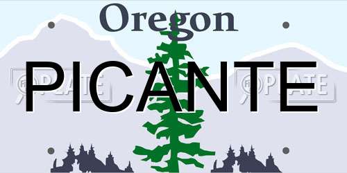 PICANTE Oregon License Plate