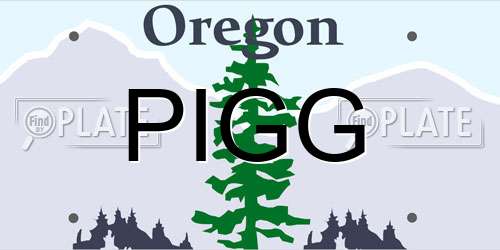 PIGG Oregon License Plate