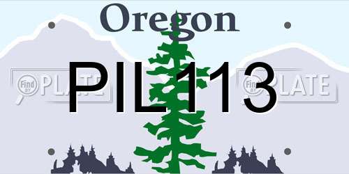 PIL113 Oregon License Plate