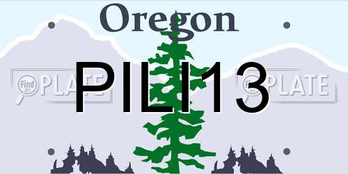 PILI13 Oregon License Plate