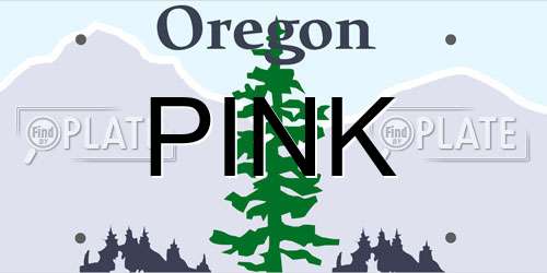 PINK Oregon License Plate
