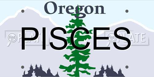 PISCES Oregon License Plate