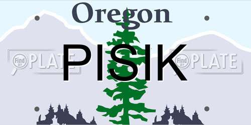 PISIK Oregon License Plate