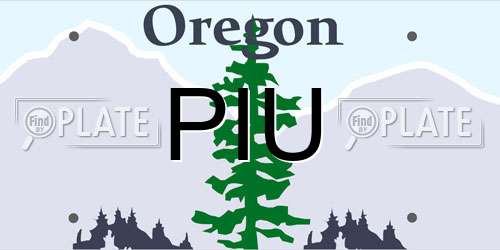 PIU Oregon License Plate