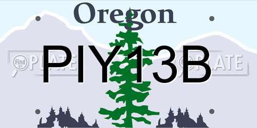 PIY13B Oregon License Plate