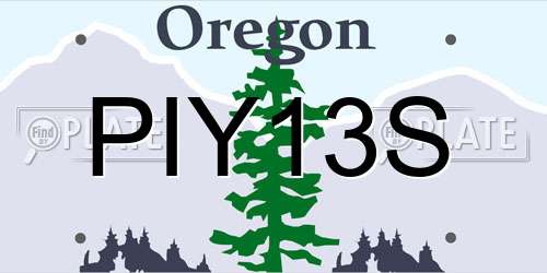 PIY13S Oregon License Plate