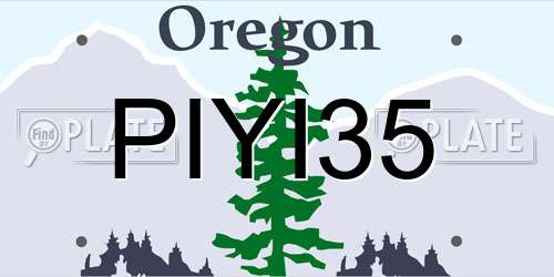 PIYI35 Oregon License Plate
