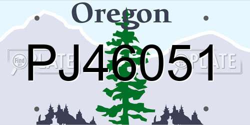PJ46051 Oregon License Plate