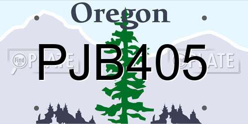 PJB405 Oregon License Plate