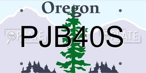 PJB40S Oregon License Plate