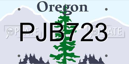 PJB723 Oregon License Plate
