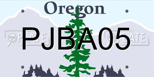 PJBA05 Oregon License Plate