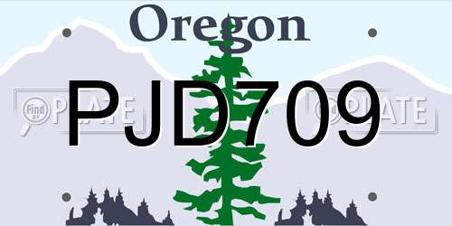 PJD709 Oregon License Plate