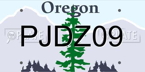 PJDZ09 Oregon License Plate