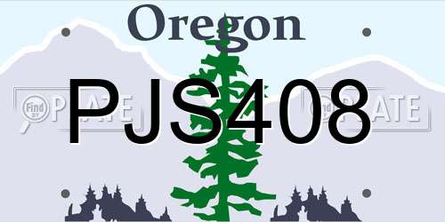 PJS408 Oregon License Plate
