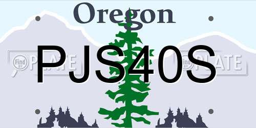 PJS40S Oregon License Plate